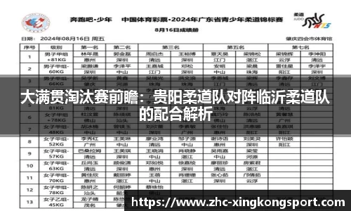 大满贯淘汰赛前瞻：贵阳柔道队对阵临沂柔道队的配合解析
